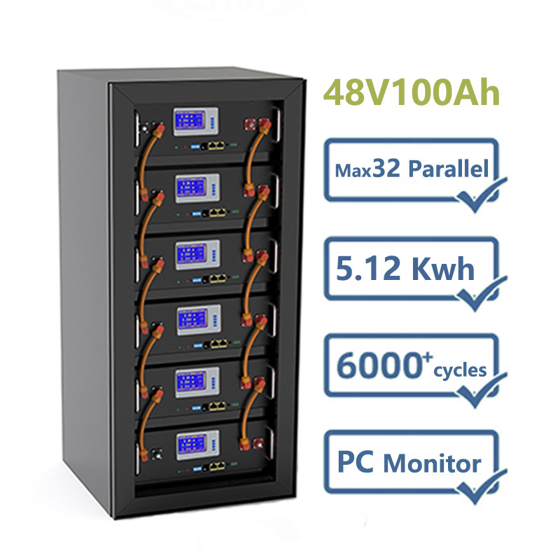 Lítio Ion Phosphate Battery Pack 12V 48V 100Ah dos sistemas LiFePO4 do armazenamento de energia solar de 5KW 10KW