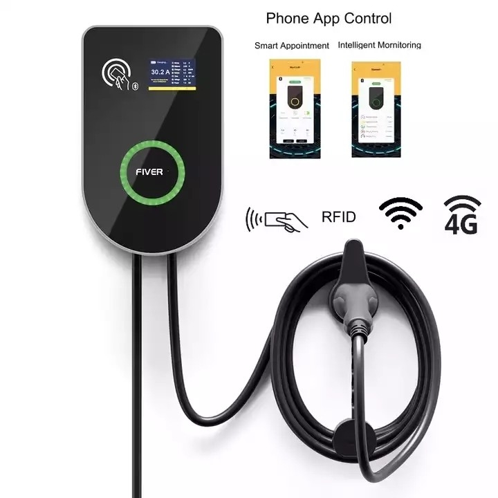 32A estação de carregamento comercial pública do nível 2 EV com OCPP 1,6 Wifi 4G