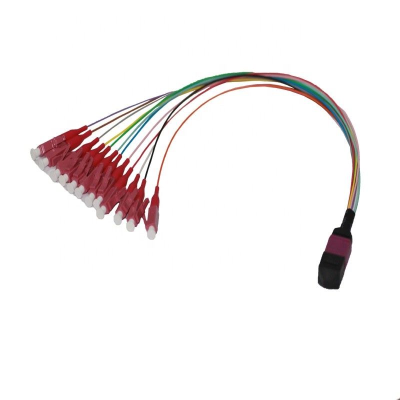 Tipo fêmea polaridade do conector fêmea do cabo da fuga do cabo de remendo da fibra ótica de OM4 MMF MPO de B