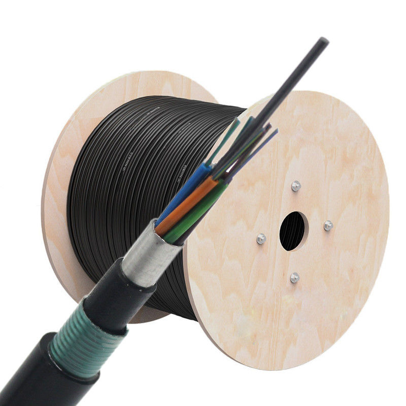 Revestimento exterior Al Tape Steel Armoured enterrado direto do dobro do cabo de fibra ótica GYTS53