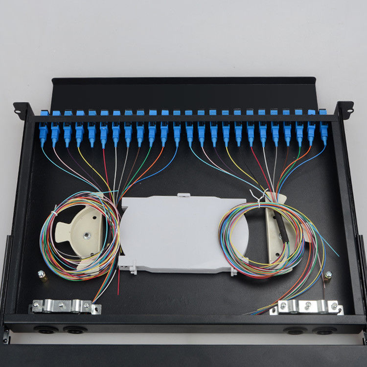Porto do painel de remendo ODF da fibra ótica de FTTH 48 gaveta da montagem em rack do trilho da corrediça de 19 polegadas
