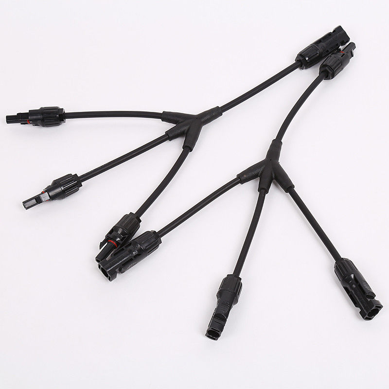 Tipo 3 cabo do ramo MC4 Y do conector de cabo 2 do adaptador IP68 de fio do painel solar da maneira