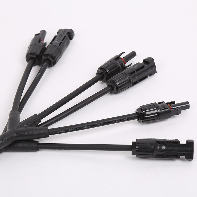 Tipo 3 cabo do ramo MC4 Y do conector de cabo 2 do adaptador IP68 de fio do painel solar da maneira
