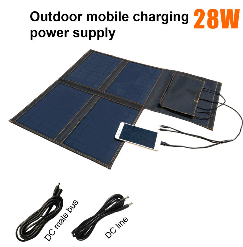 Carregamento exterior solar de acampamento do painel 5V da dobradura impermeável portátil pequena de 28W 24W