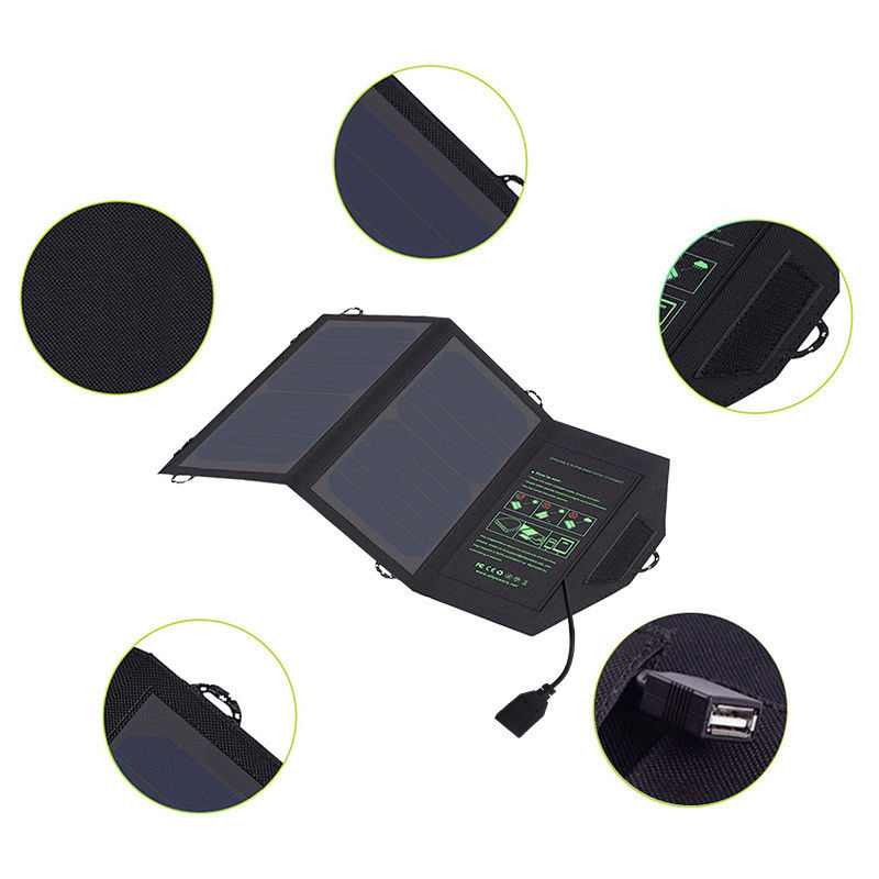 Carregador solar de dobramento exterior 5V portátil 10W 300g do telefone celular do painel do picovolt