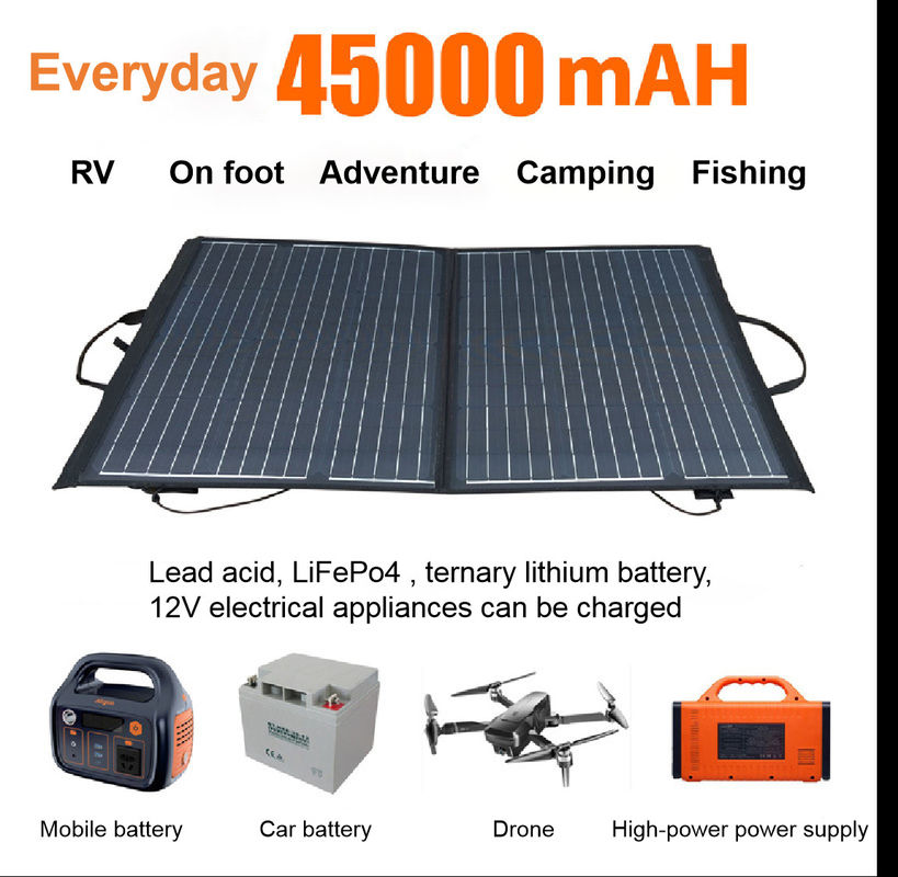 Dobradura 2 portátil dupla do carregador solar impermeável 100w 5V 2.1A USB do painel do picovolt