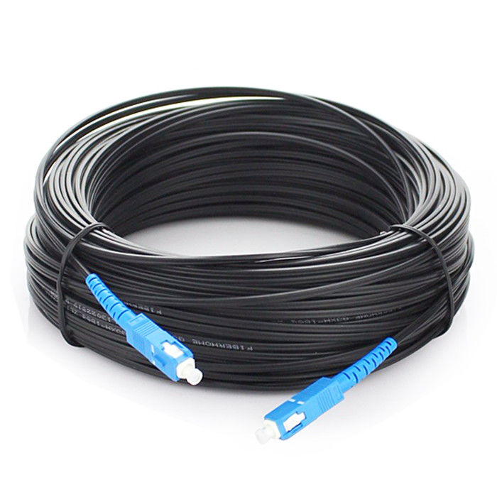Cabo de remendo autossuficiente G657A2 do cabo de fibra ótica da gota do SC UPC FTTH