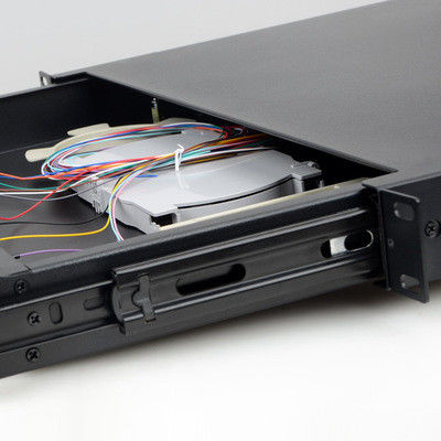 12-24 caixa da terminação da fibra da montagem em rack do ST LC do SC FC do painel de remendo da fibra ótica do núcleo