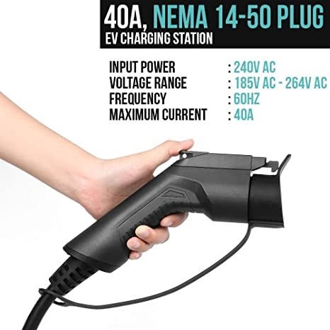240V 9.6kW 40 estação portátil do carregador do nível 2 EV do ampère com tomada