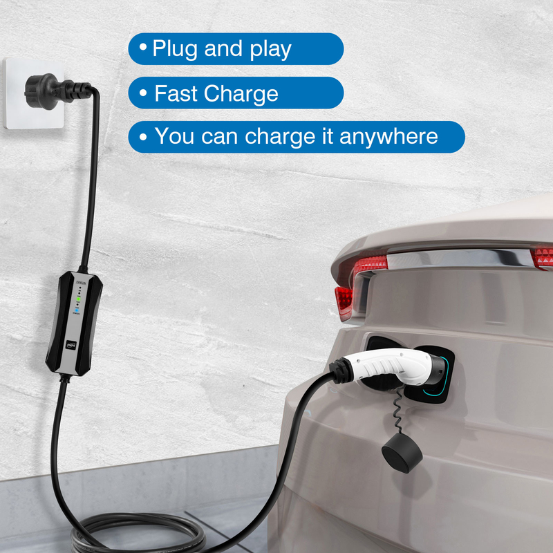 Carregador portátil de carregamento do veículo elétrico do ponto do TUV EV com 3 Pin CEE Plug