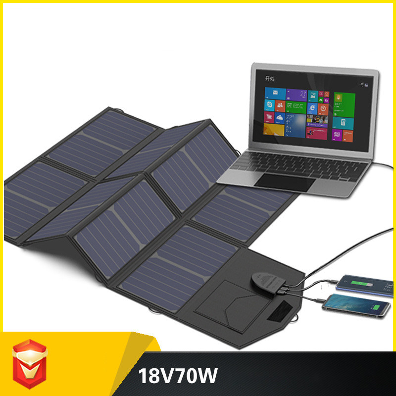 da porta paralela dobrável do carregador 5V USB do painel solar de sistema de energia 70W solar caderno compatível