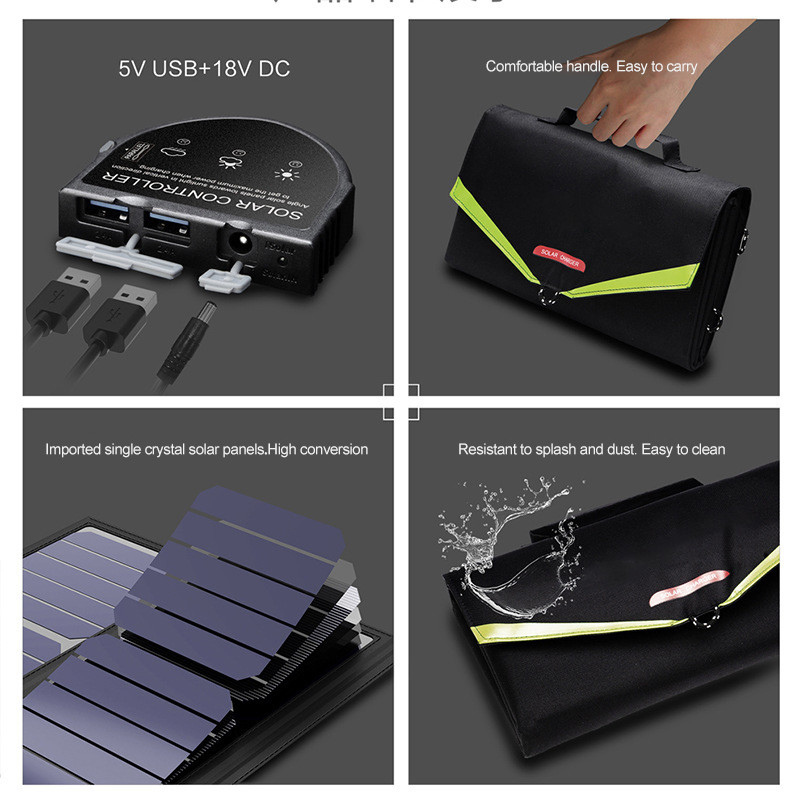 da porta paralela dobrável do carregador 5V USB do painel solar de sistema de energia 70W solar caderno compatível