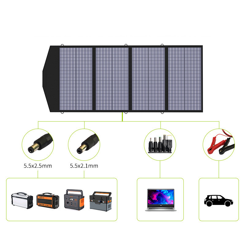 Dobras dobráveis portáteis do painel solar 4 de sistema de energia 18VDC solar com a bateria das energias solares 200W