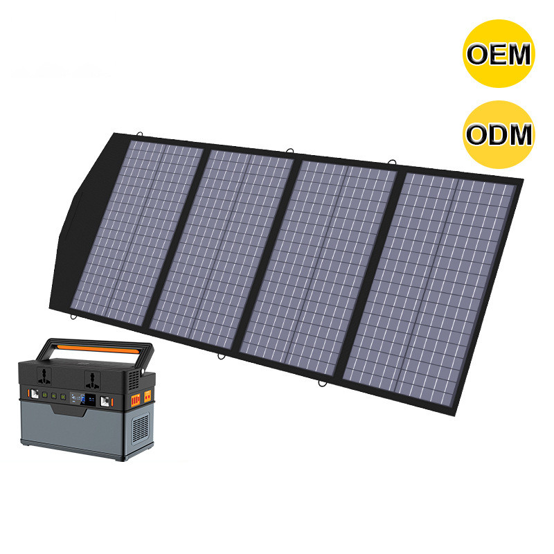 Dobras dobráveis portáteis do painel solar 4 de sistema de energia 18VDC solar com a bateria das energias solares 200W
